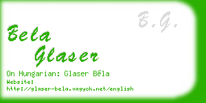bela glaser business card